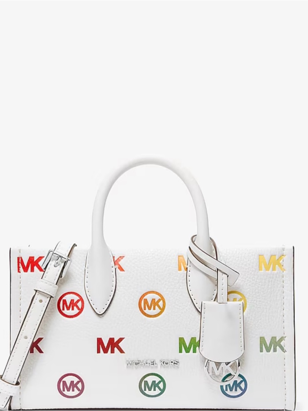Michael Kors White Multicolor Logo Satchel